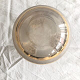 Glass vase with bands and golden patterns Vintage