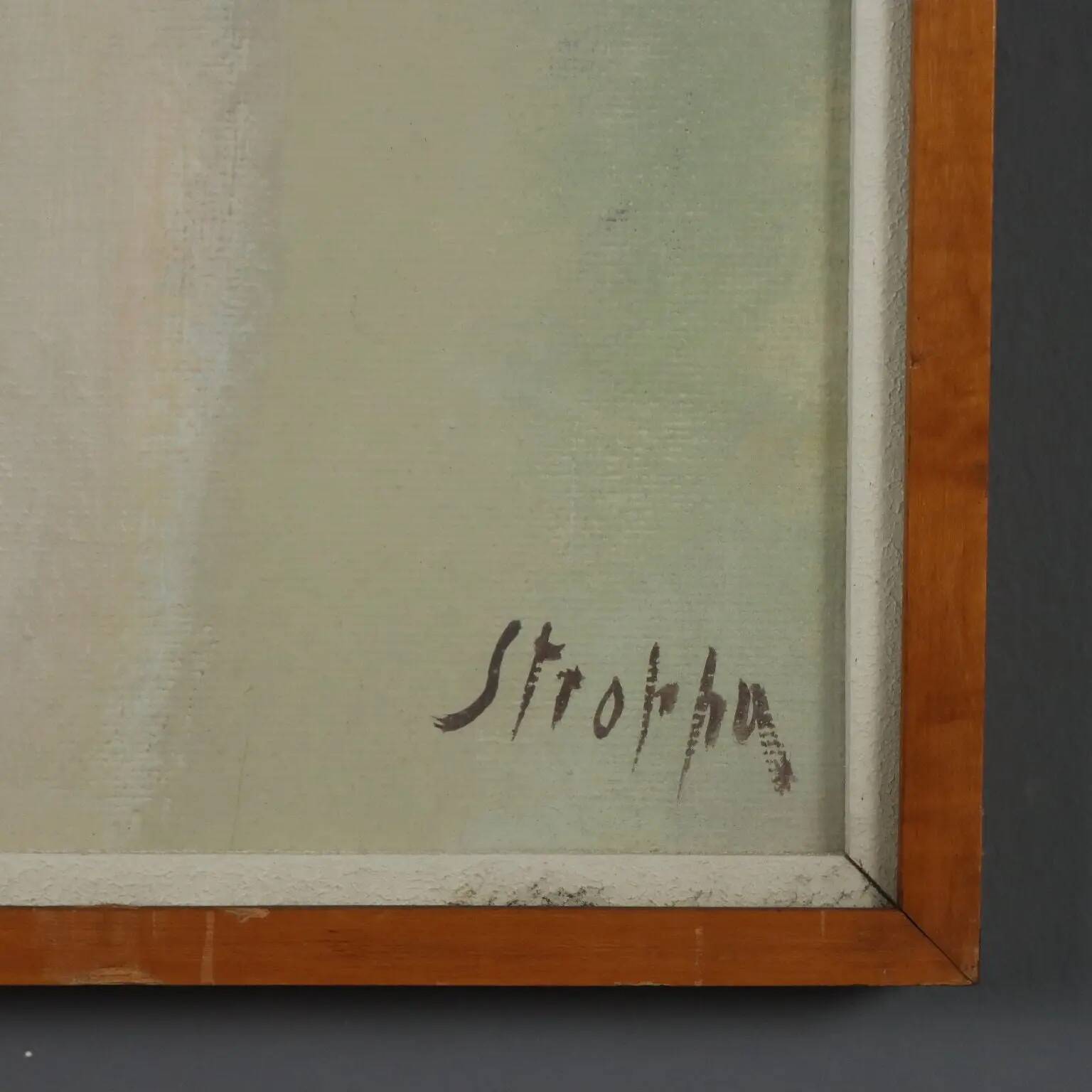 Modern painting signed by Leonardo Stroppa, female figures, 20th century.