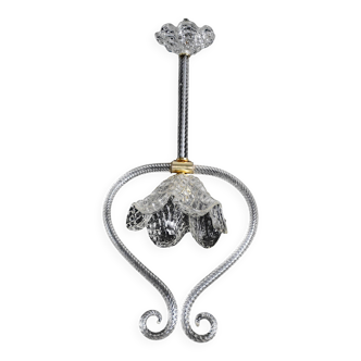Charming Art Deco Barovier & Toso pendant light chandelier Murano glass, 1950s