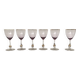 Joseph Stanik 6 red wine glasses of the Zuzanna model in Amethyst color with rims and golden ball