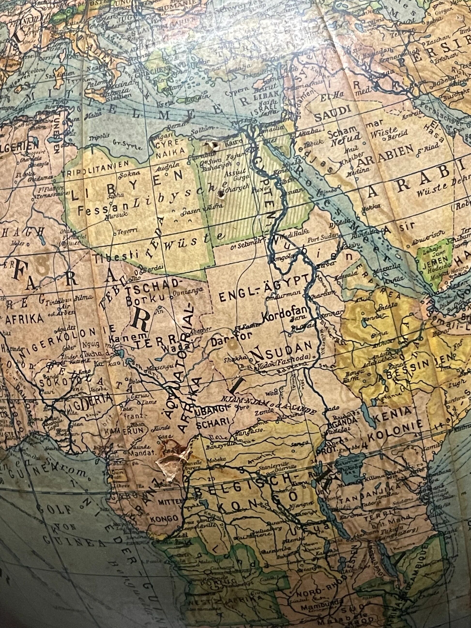 Vintage 1950s German table globe by renowned makers Columbus