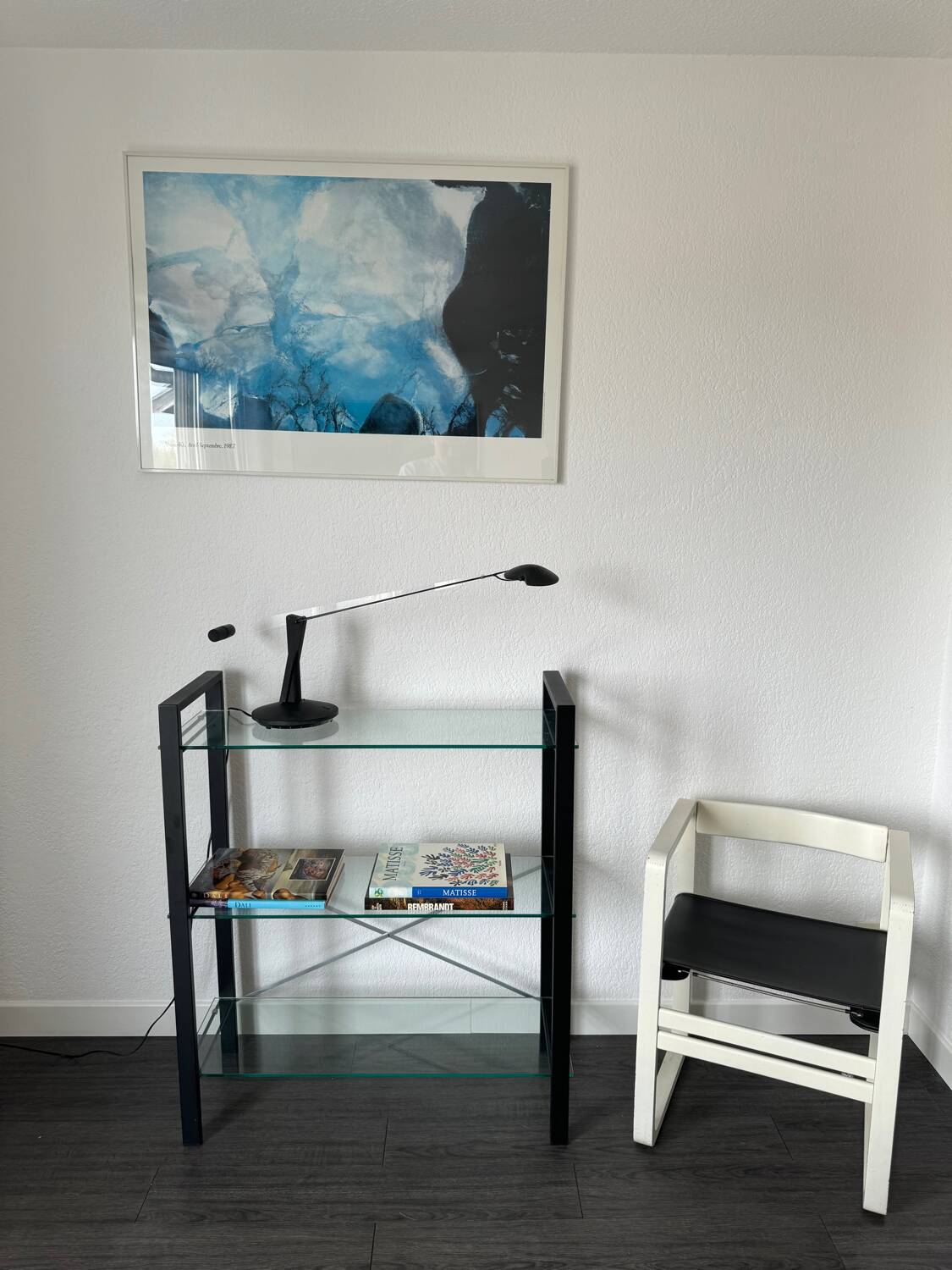 Étagère en verre et métal