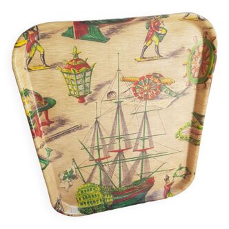Vintage fiberglass serving tray