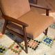 Vintage Scandinavian armchair "Theodor" in terracotta boucle.