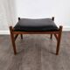 Teak and leather ottoman stool by Hugo Frandsen for Spøttrup Møbler, Denmark, 1960.