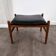 Teak and leather ottoman stool by Hugo Frandsen for Spøttrup Møbler, Denmark, 1960.