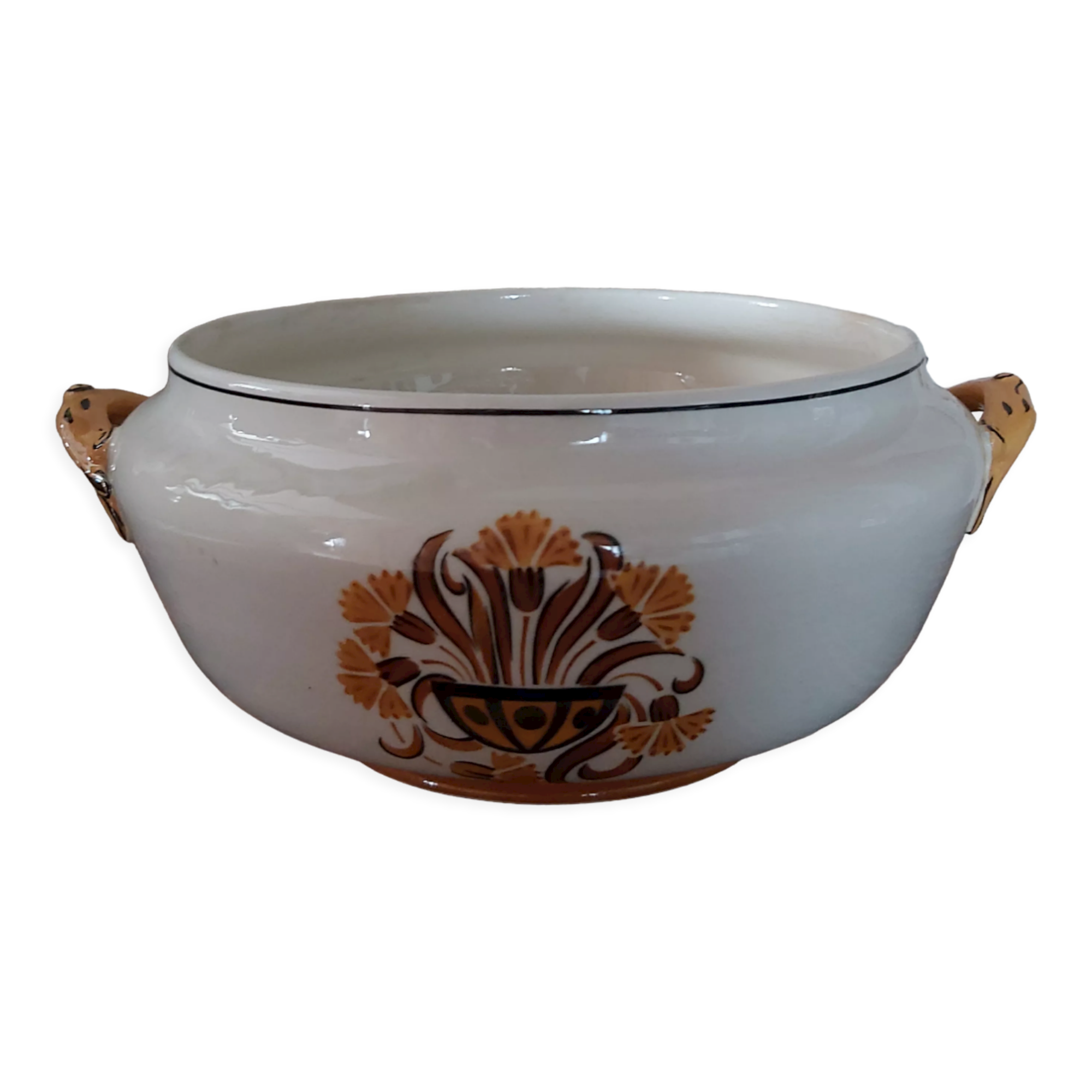 Fruit basket Creil and Montereau pattern Carnations