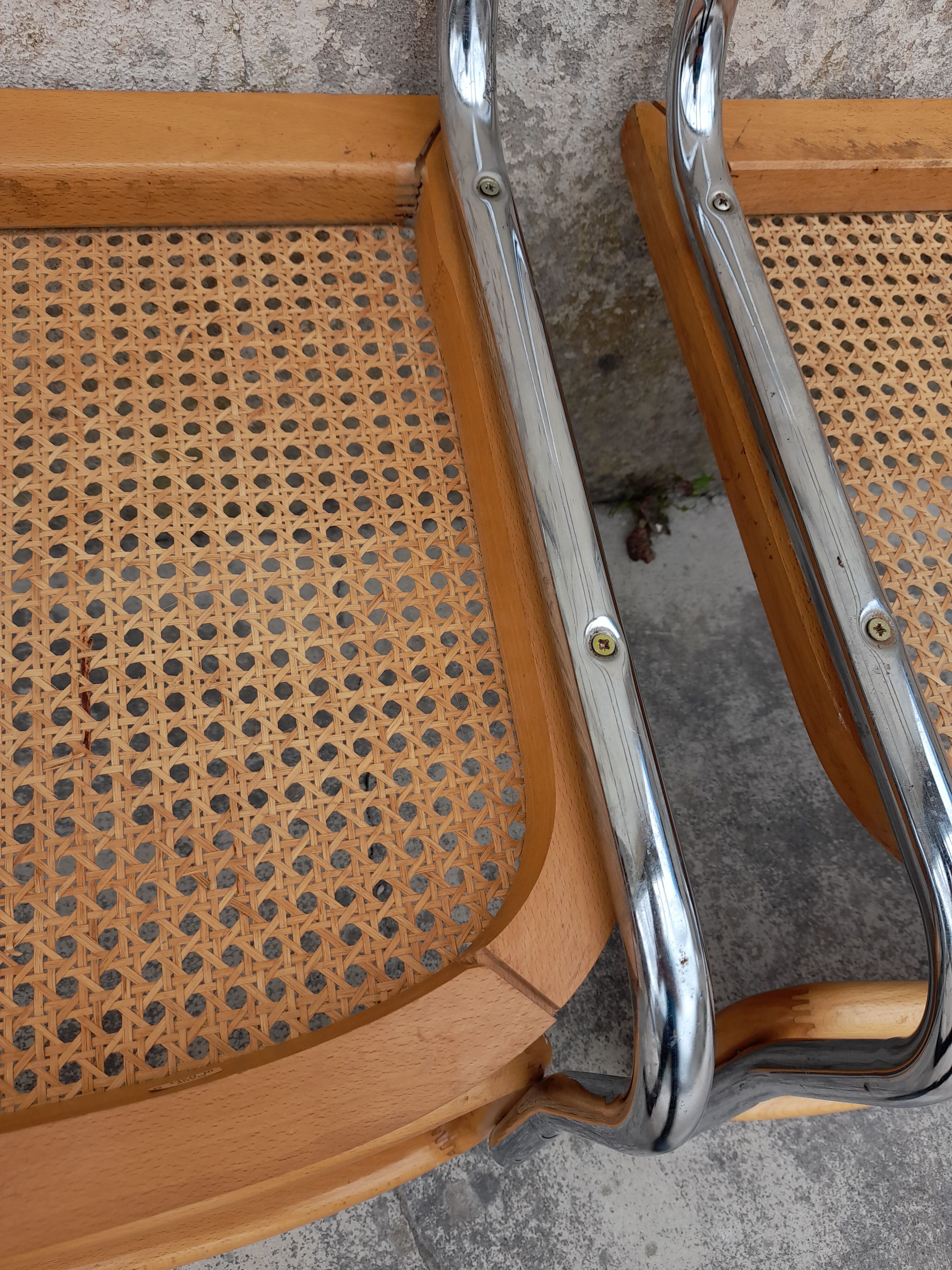 Pair of chairs B32 Marcel Breuer italy