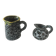 Lot de deux petit pot à lait Vallauris jaune noir