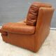 Fauteuil club lounge cuir cognac design 1970