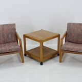 1970s Pair of Beech Armchairs and Coffee Table  by TON, Czechoslovakia