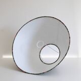 Matte ceramic floor lamp with printed trapezoidal shade