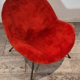 Original red fabric Egg chair by Fritz Neth, 1965