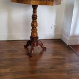 Marquetry pedestal table