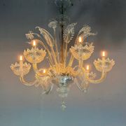 Venetian chandelier made of Murano glass, six light arms, circa 1940.