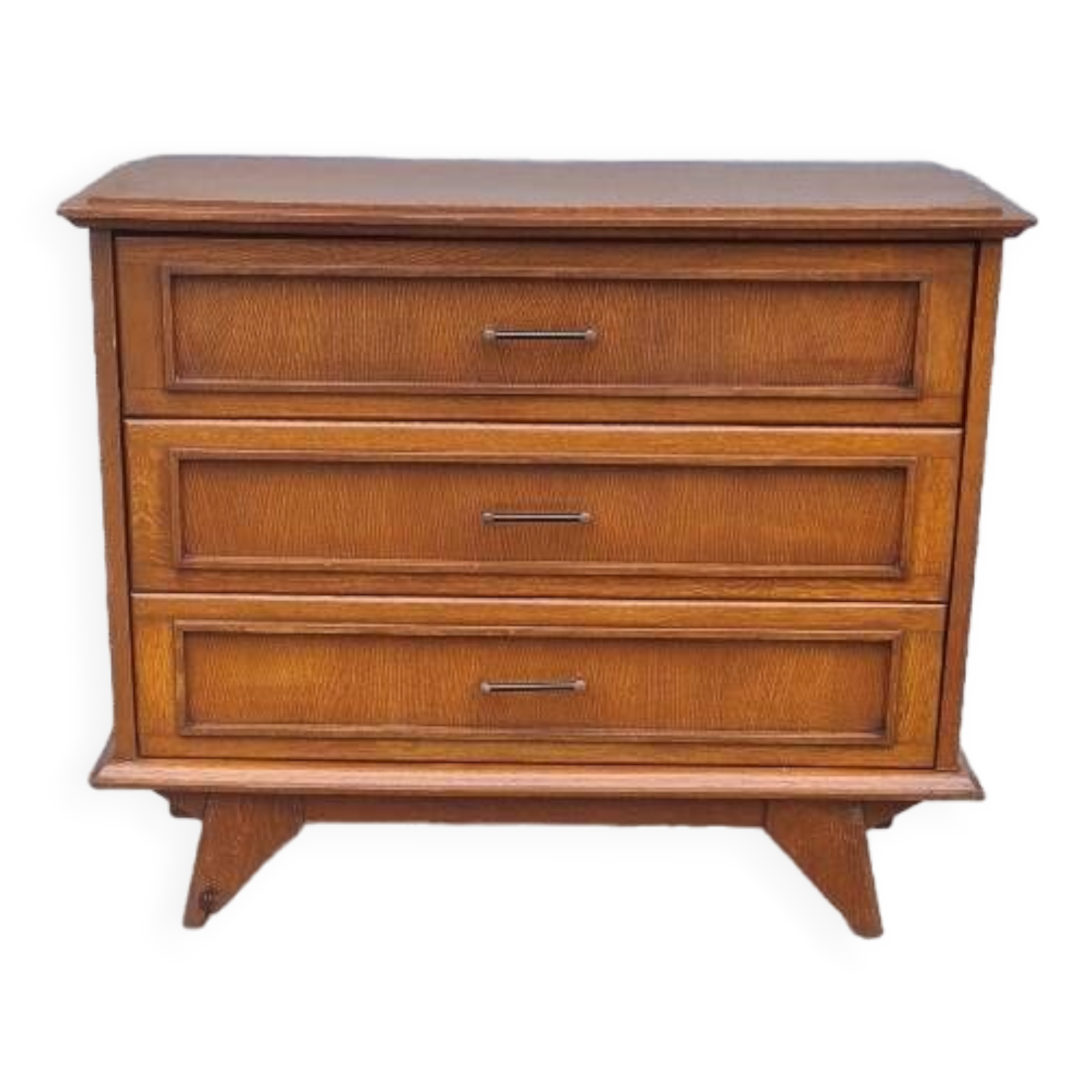 Oak compass foot chest of drawers 1960