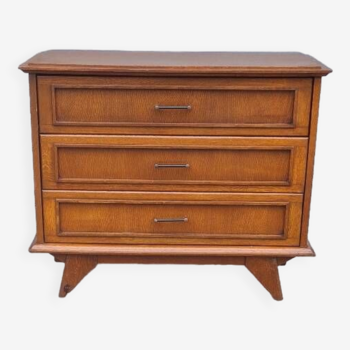 Oak compass foot chest of drawers 1960