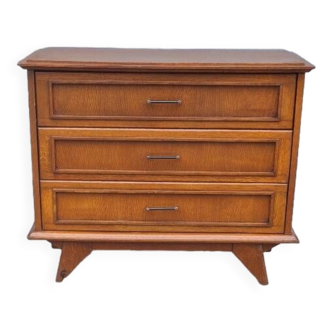 Oak compass foot chest of drawers 1960