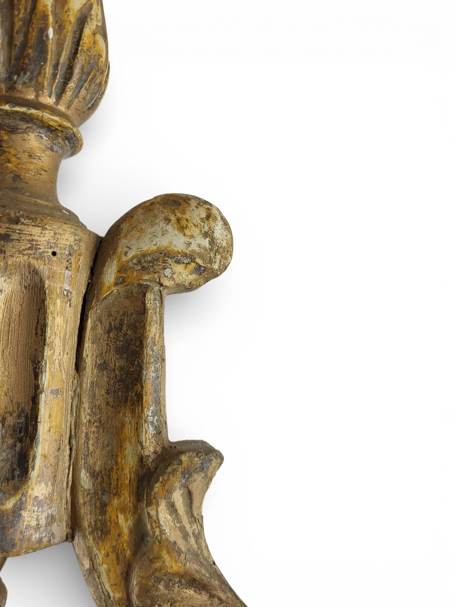 Golden wooden chandelier