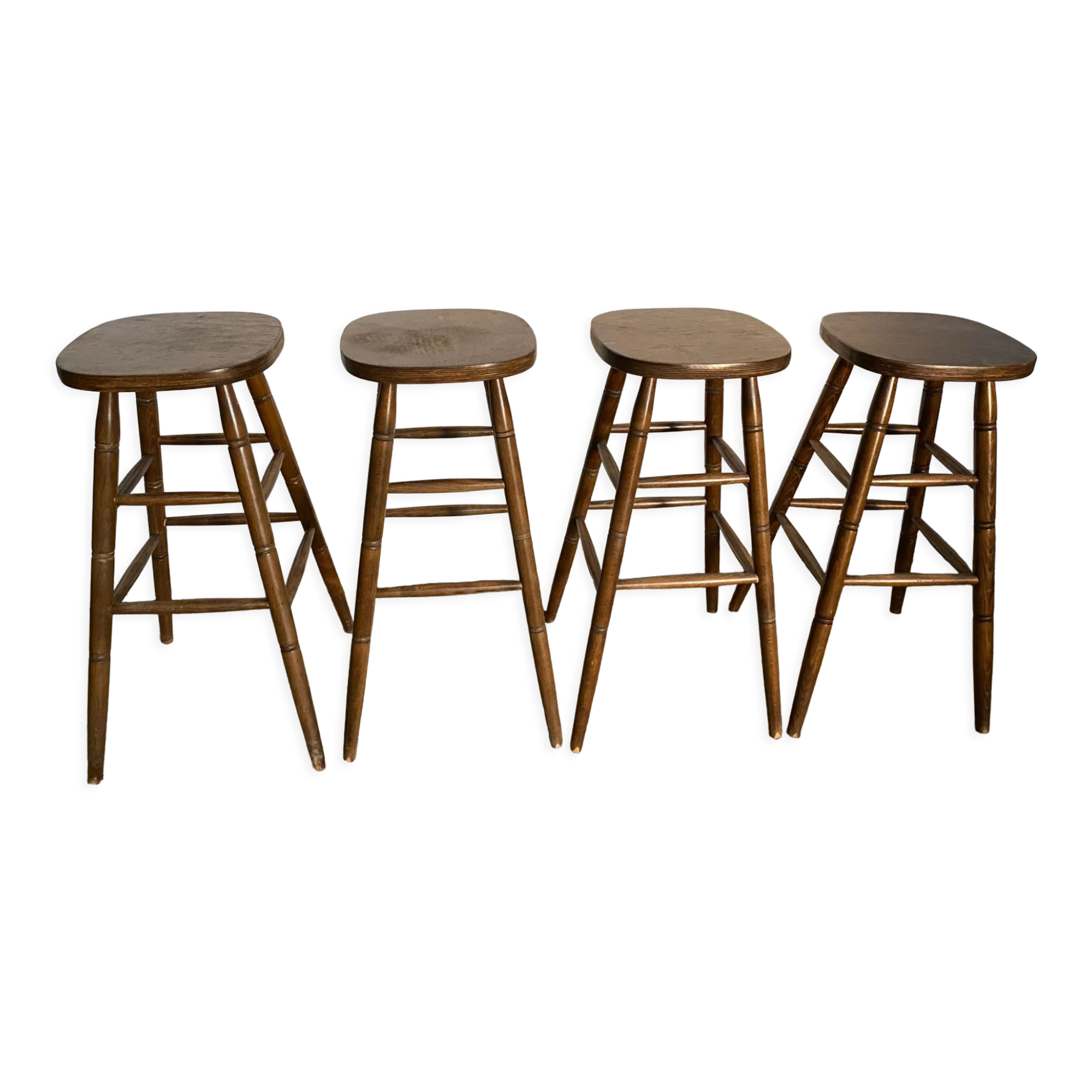 Set of 4 1950s bar top stools