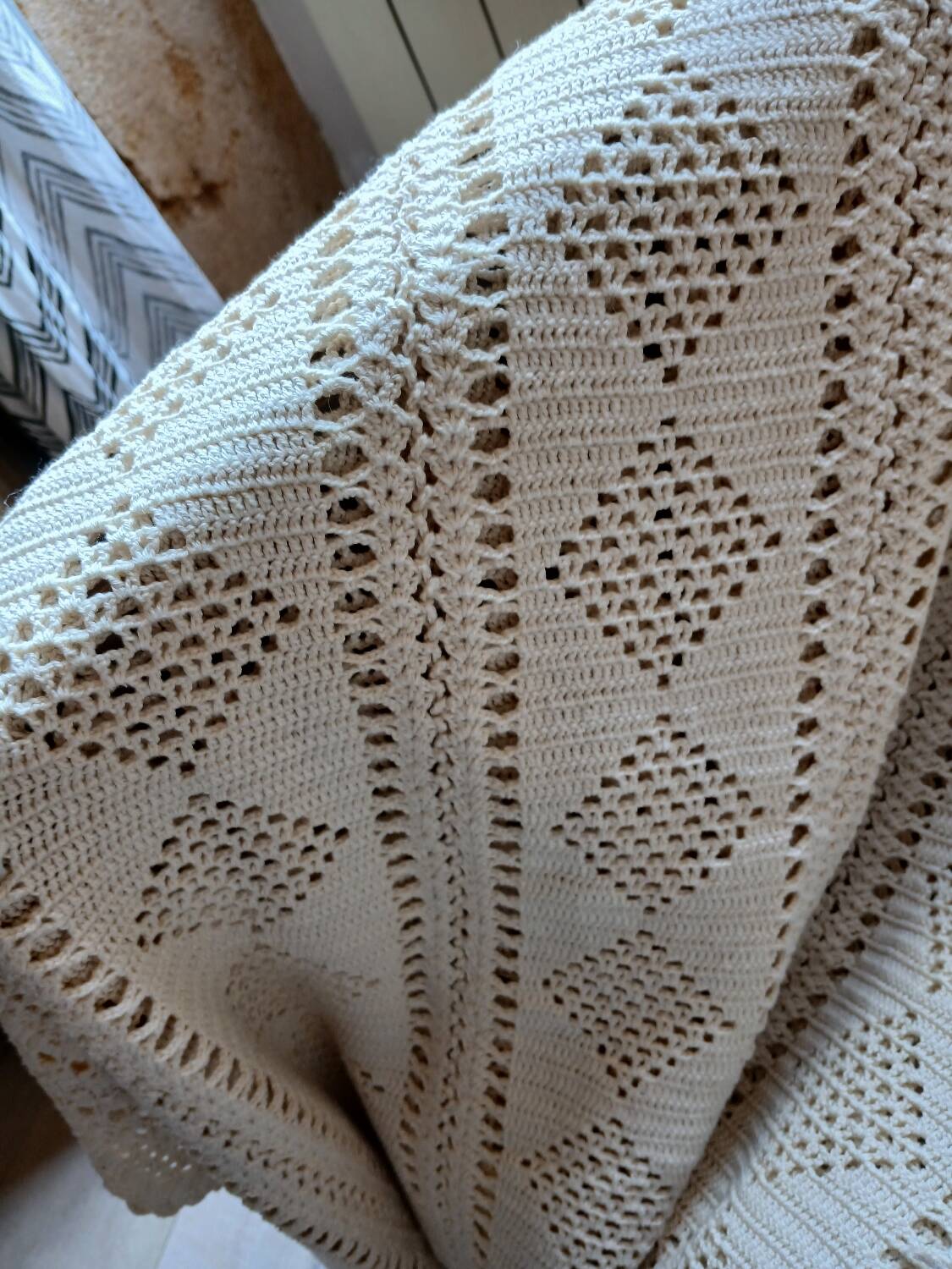 Antique crochet bedspread