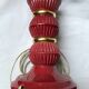 Old red ceramic lamp foot, 50s