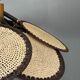 Lampe suspendue en macramé avec ventilateur uchiwa en fibre de rotin, années 1970.