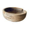 Large old bowl in raw wood