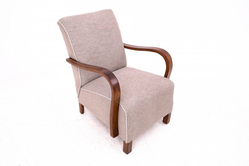 A pair of Art Deco armchairs designed by J. Halabala from the 1930s, Czechoslovakia. After renovation.