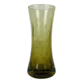 Vintage green bubble glass vase