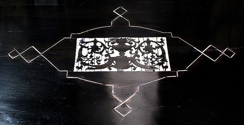 Ceremonial showcase in blackened pearwood, Napoleon III period - 1850