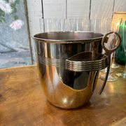 Alpaca champagne bucket from the 1920s with its monopole tongs.