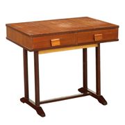 Small vintage table with drawers, teak veneer, 1960s.