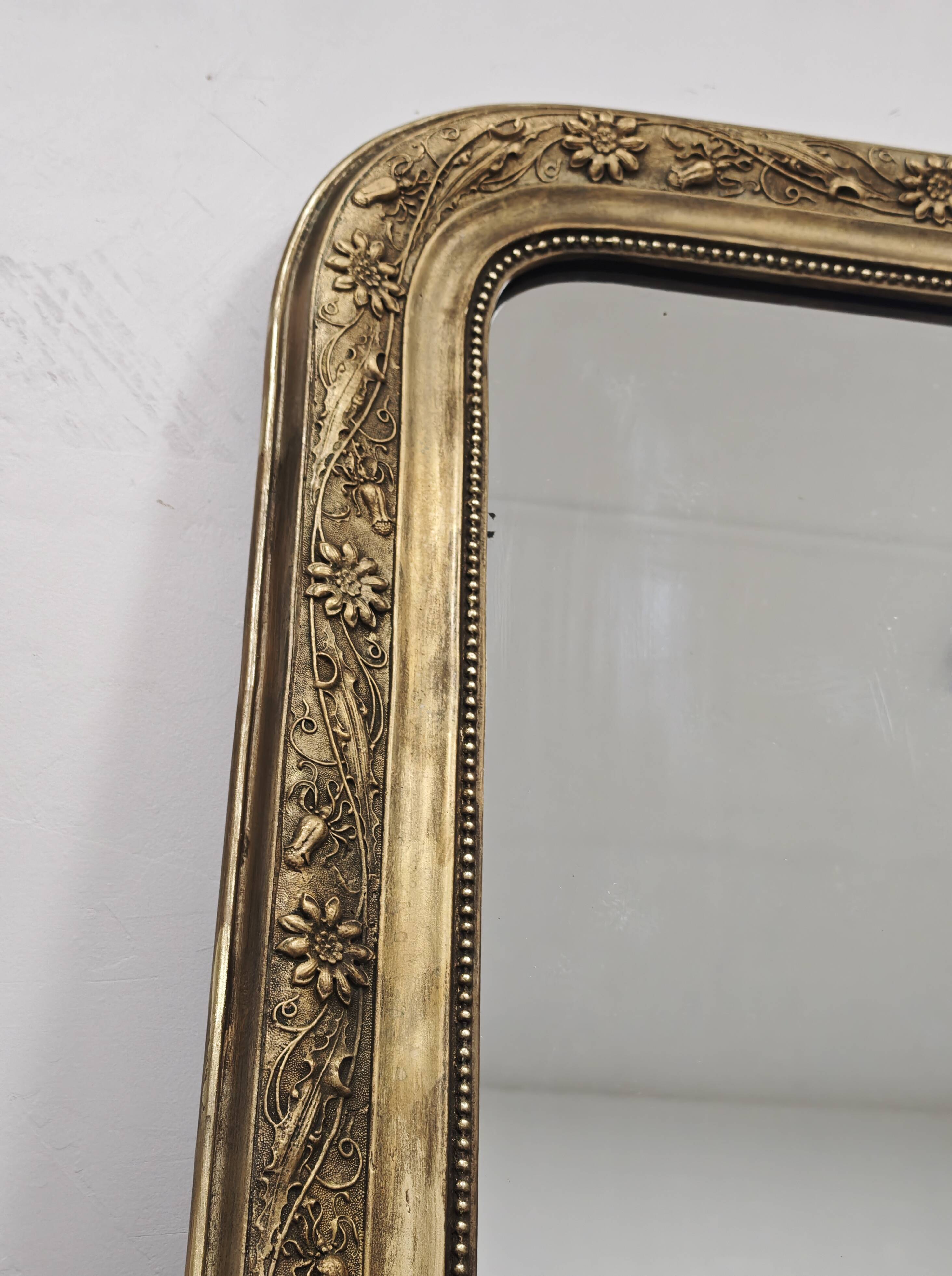 Antique Louis Philippe gilded trumeau mirror
