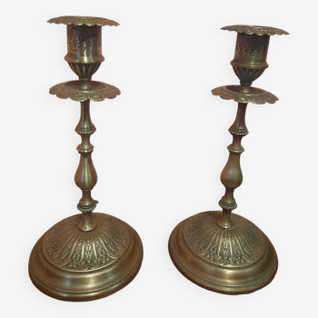 Pair of golden candlesticks