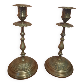 Pair of golden candlesticks