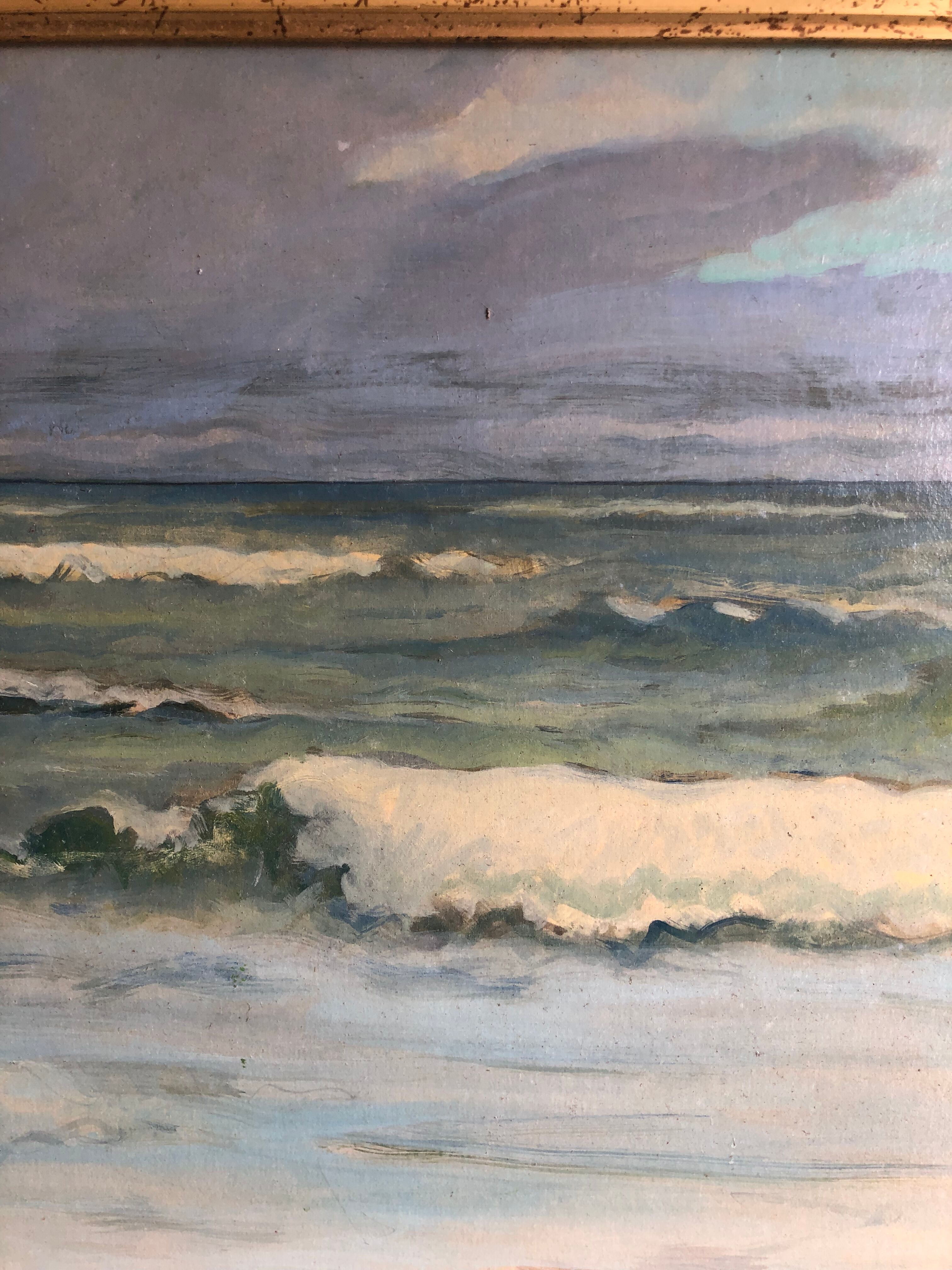 The Wave of P.E Peradon oil on panel