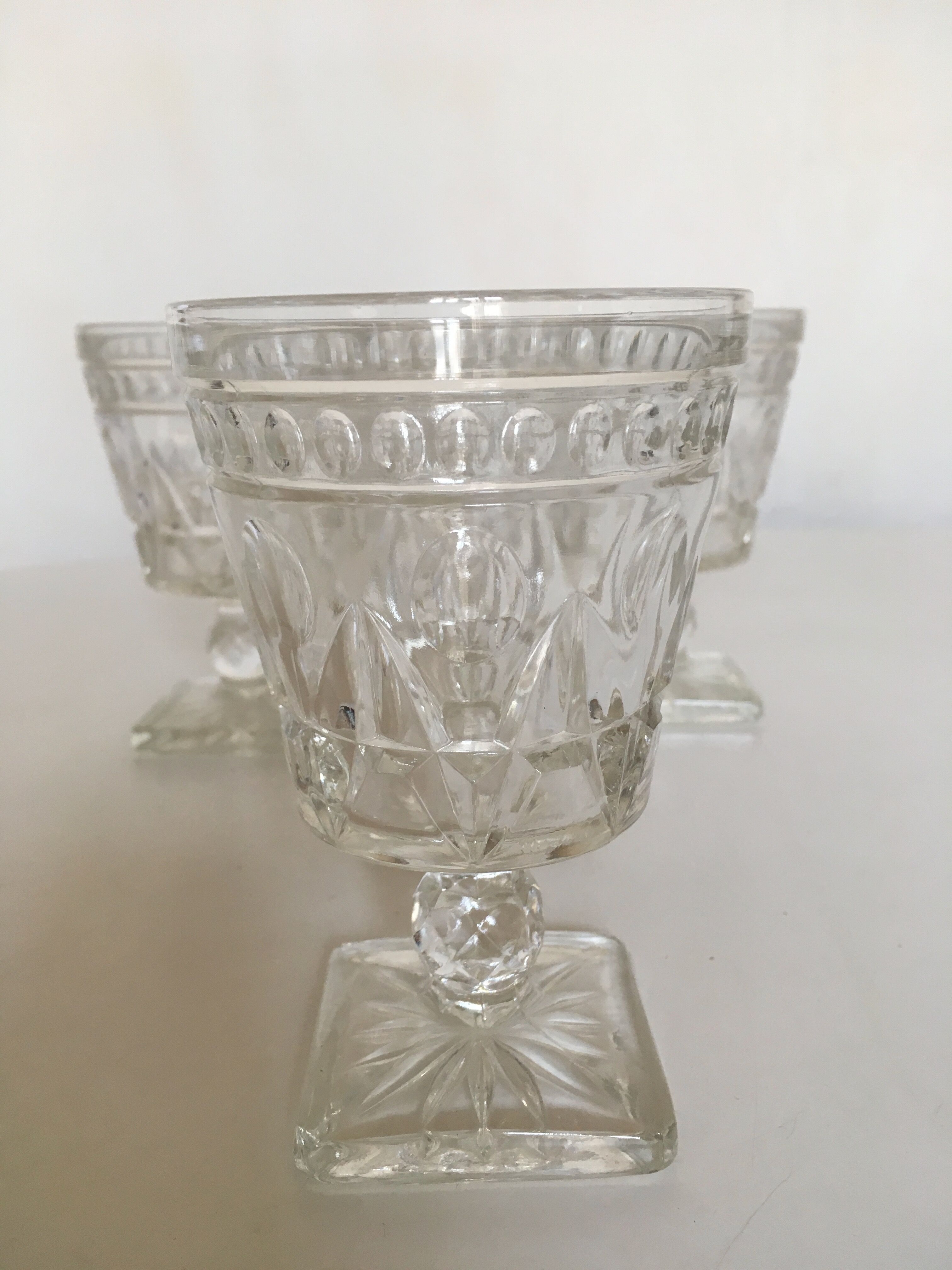 5 glass depression glass series USA molded glass