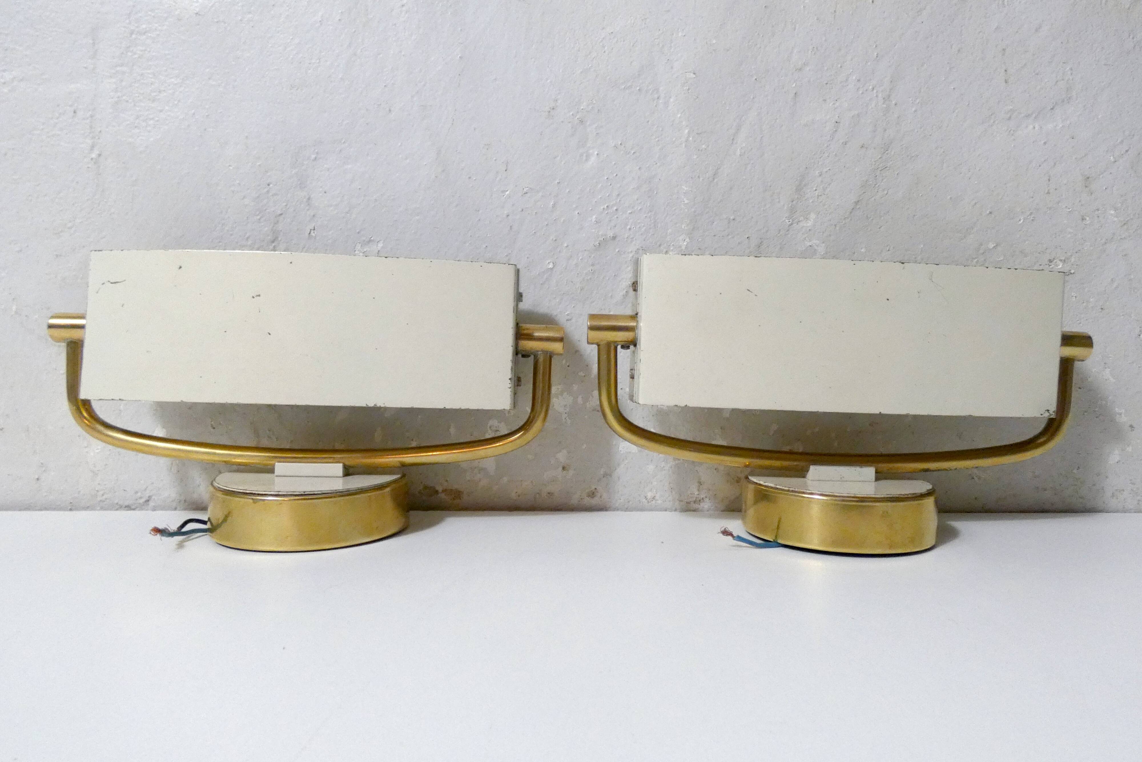 Pair of Jacques Biny mid-century design wall sconces