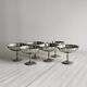 8 very large stainless steel footed bowls, Letang Remy style