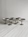 8 very large stainless steel footed bowls, Letang Remy style
