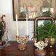 pair of Art Deco iridescent glass candle holders