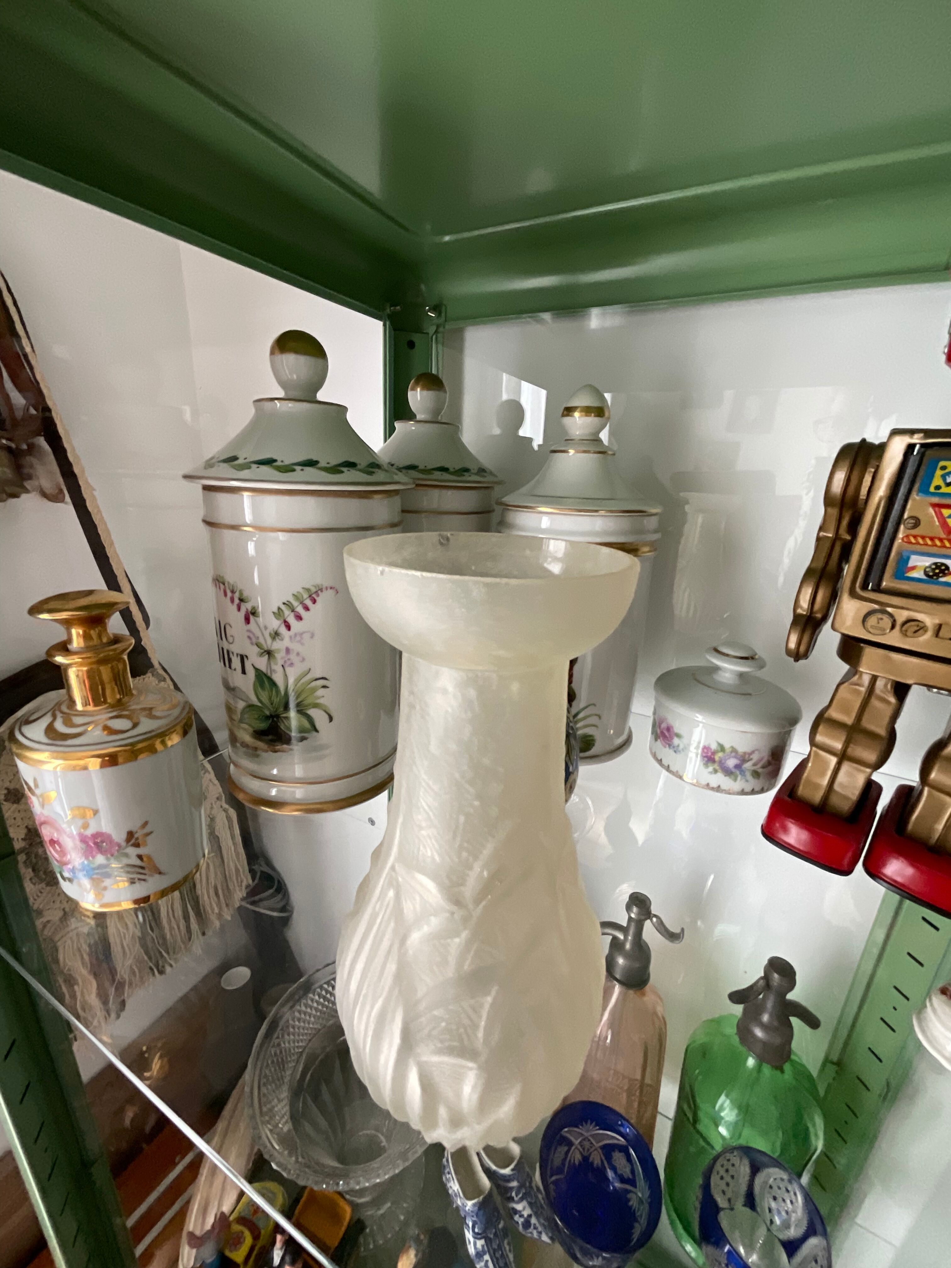 Molded pressed glass vase. Art deco