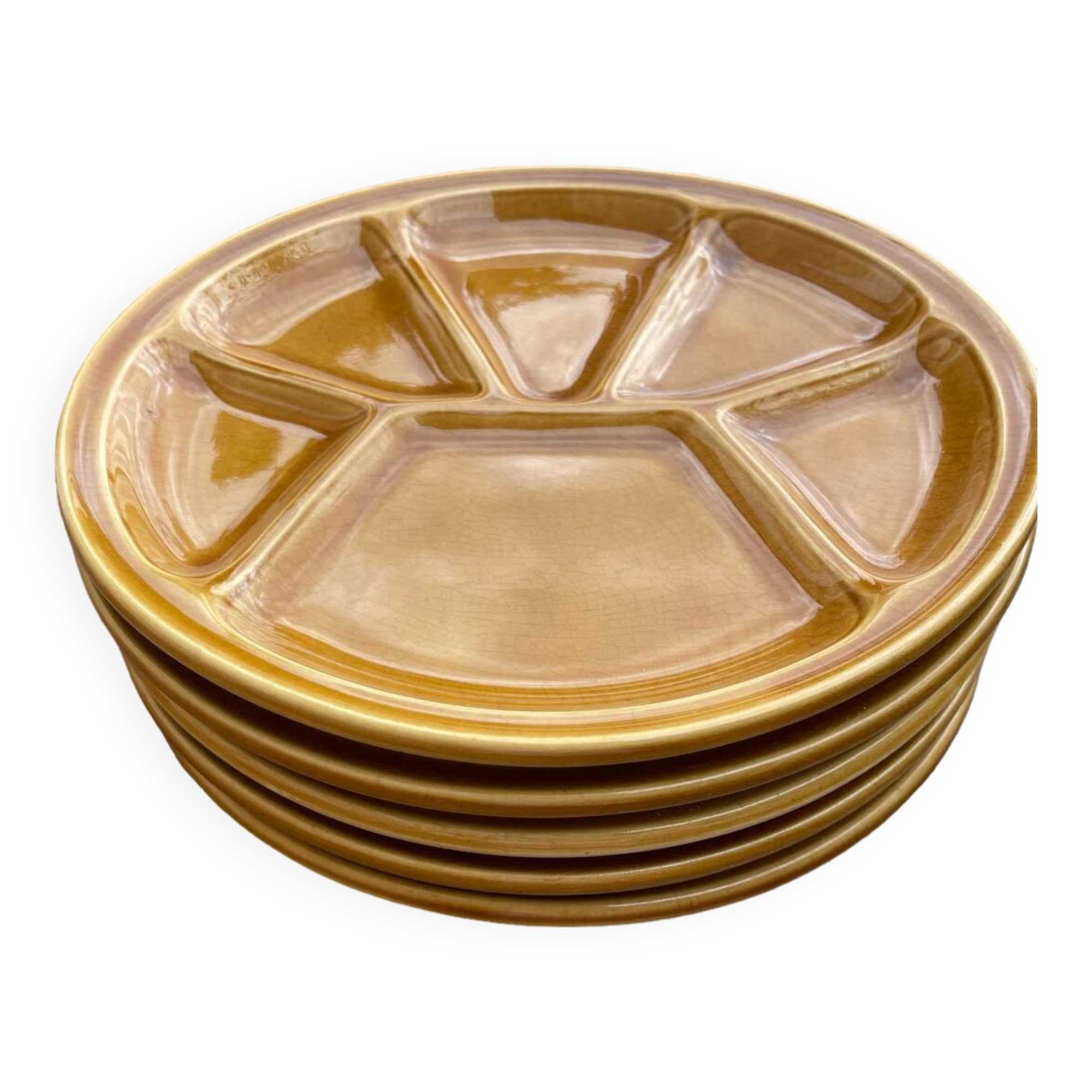 5 Gien fondue plates