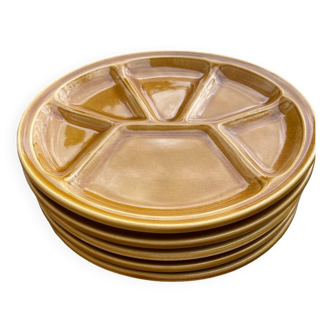 5 Gien fondue plates