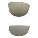 Paire d’appliques d’angle en porcelaine blanche mate, France 1970