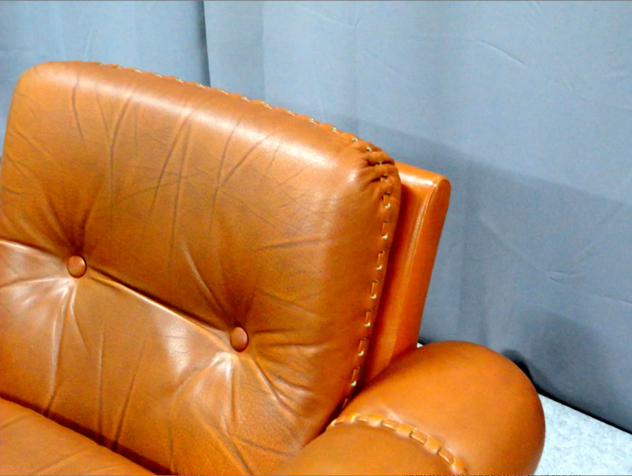 Armchair - Ottoman leather 1960