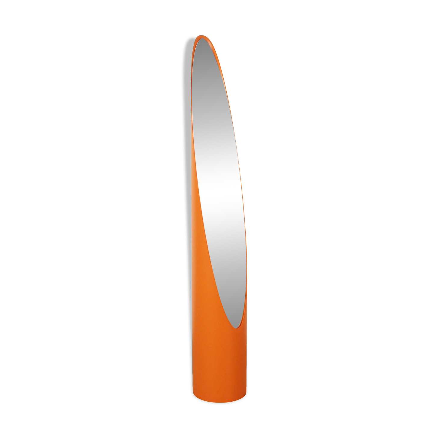 Orange ‘Lipstick’ mirror, Italian design, 1970s, designer: Rodolfo Bonetto