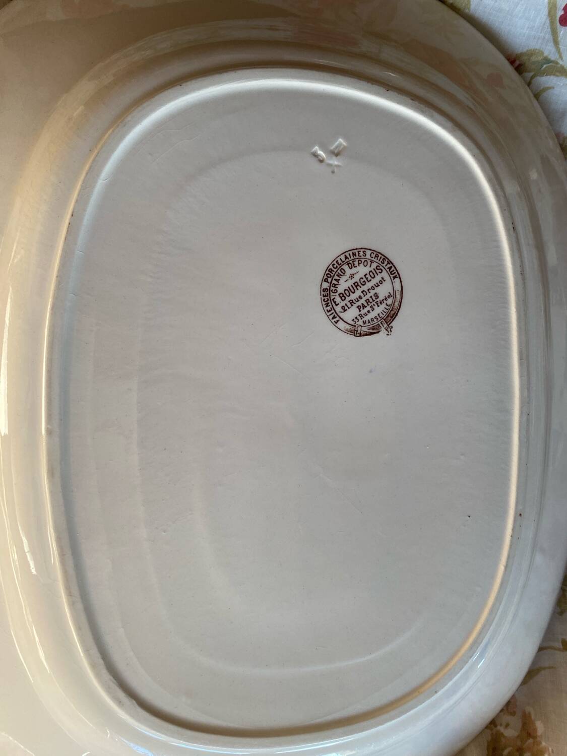 Large polychrome ironstone dish from Le Grand Comptoir
