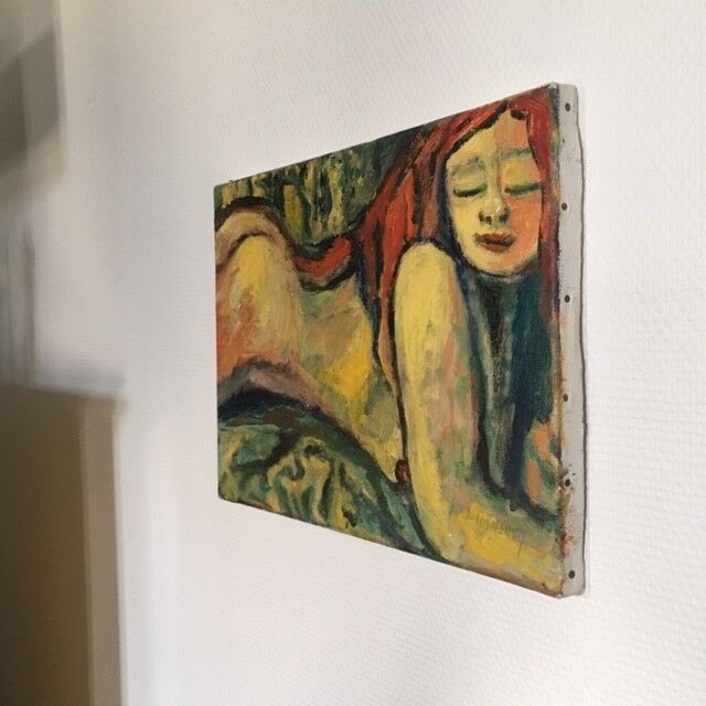 Table nude woman lying 30X40